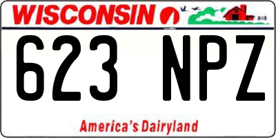 WI license plate 623NPZ