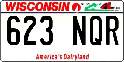 WI license plate 623NQR