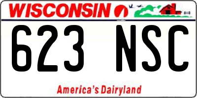 WI license plate 623NSC