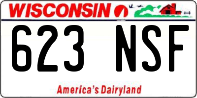 WI license plate 623NSF