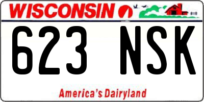 WI license plate 623NSK