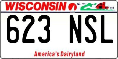 WI license plate 623NSL
