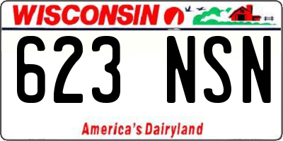 WI license plate 623NSN