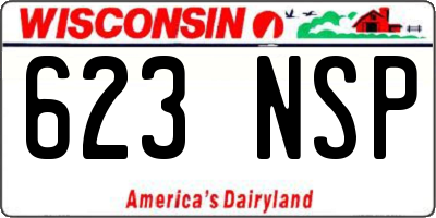 WI license plate 623NSP