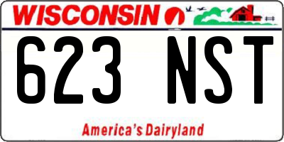 WI license plate 623NST