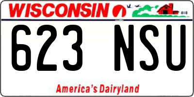 WI license plate 623NSU
