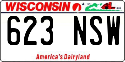 WI license plate 623NSW