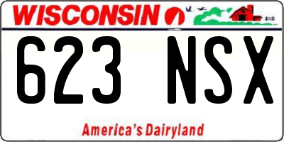WI license plate 623NSX