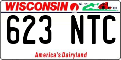 WI license plate 623NTC