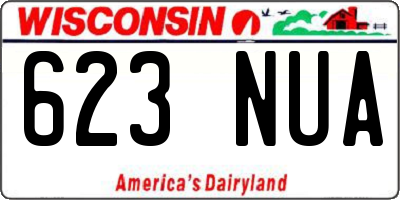 WI license plate 623NUA