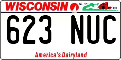 WI license plate 623NUC