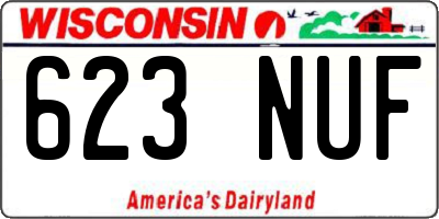 WI license plate 623NUF