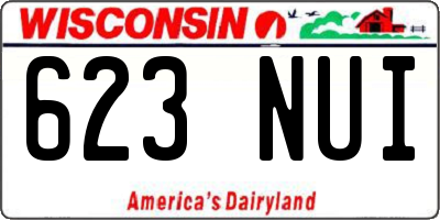 WI license plate 623NUI