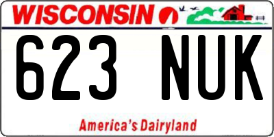 WI license plate 623NUK