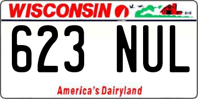 WI license plate 623NUL