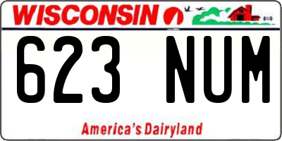 WI license plate 623NUM