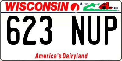 WI license plate 623NUP