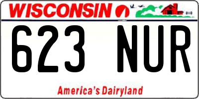 WI license plate 623NUR