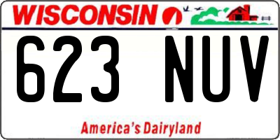 WI license plate 623NUV