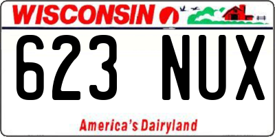 WI license plate 623NUX
