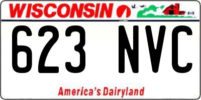 WI license plate 623NVC