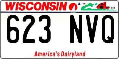 WI license plate 623NVQ
