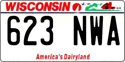 WI license plate 623NWA