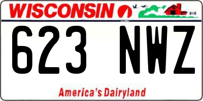 WI license plate 623NWZ
