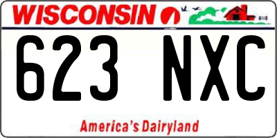 WI license plate 623NXC