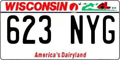 WI license plate 623NYG