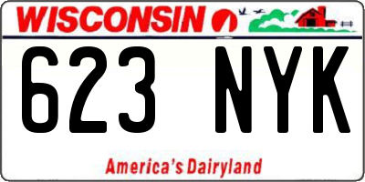 WI license plate 623NYK
