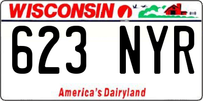 WI license plate 623NYR