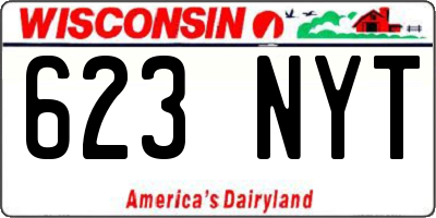 WI license plate 623NYT