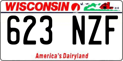 WI license plate 623NZF
