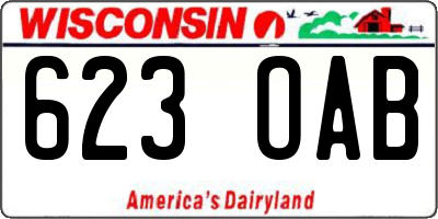 WI license plate 623OAB