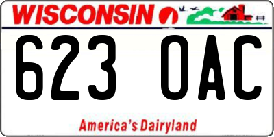 WI license plate 623OAC