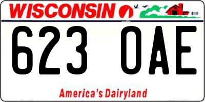WI license plate 623OAE