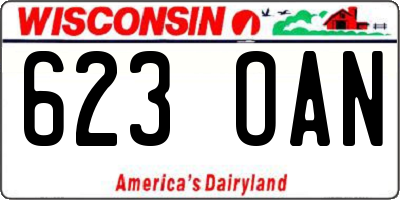 WI license plate 623OAN