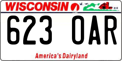 WI license plate 623OAR