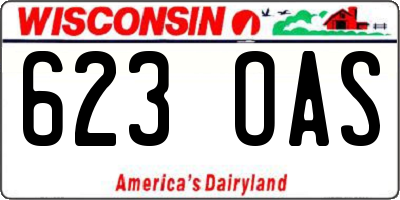 WI license plate 623OAS
