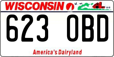 WI license plate 623OBD