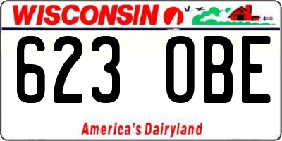 WI license plate 623OBE