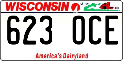 WI license plate 623OCE