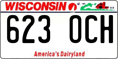 WI license plate 623OCH