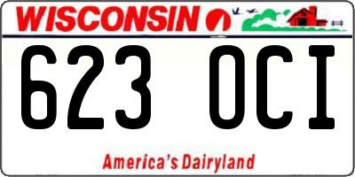 WI license plate 623OCI