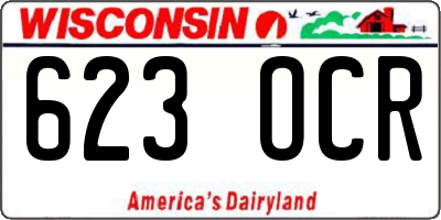 WI license plate 623OCR