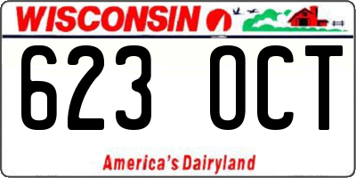 WI license plate 623OCT