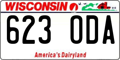 WI license plate 623ODA