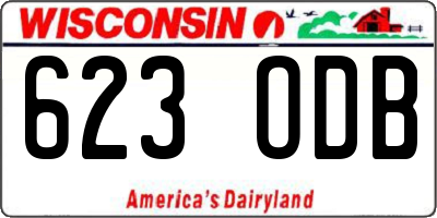 WI license plate 623ODB