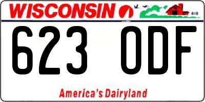 WI license plate 623ODF